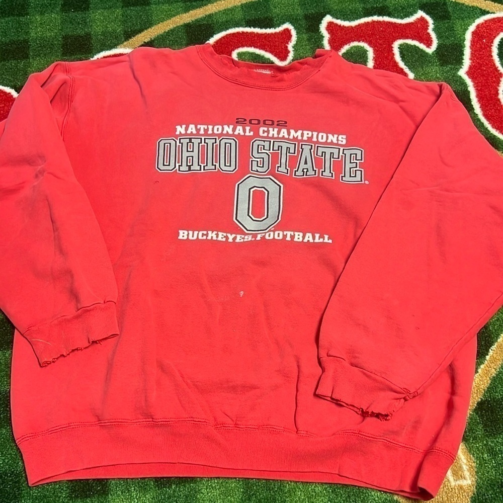 Vintage 2002 Ohio State Buckeyes Football National Champions Crewneck Sz L